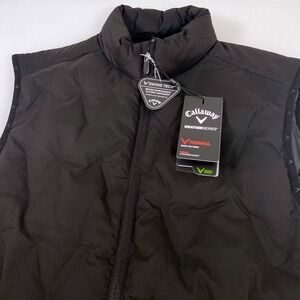 Callaway Mens XL Black Welded Quilted Vest New WeatherSeries Swing Tech Golf